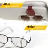 imageYuoyar Sunglass Holder for Car Magnetic Leather Sunglasses Holder and Ticket Card Clip Car Visor Accessories 2 Packs BlackRed
