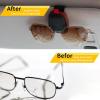 imageYuoyar Sunglass Holder for Car Magnetic Leather Sunglasses Holder and Ticket Card Clip Car Visor Accessories 2 Packs BlackRedBlack