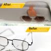 imageYuoyar Sunglass Holder for Car Magnetic Leather Sunglasses Holder and Ticket Card Clip Car Visor Accessories 2 Packs Blackorange