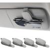 imageYuoyar Sunglass Holder for Car Magnetic Leather Sunglasses Holder and Ticket Card Clip Car Visor Accessories 4 Packs 4Pcs Black4Pcs Silver Grey