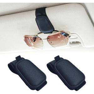 imageYuoyar 2 Packs Magnetic Sunglass Holder for Car Visor  Universal Sunglasses Clip for Different Size Eyeglasses  Convenient Interior Car Accessories GreyBlack
