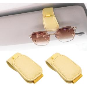 imageYuoyar 2 Packs Magnetic Sunglass Holder for Car Visor  Universal Sunglasses Clip for Different Size Eyeglasses  Convenient Interior Car Accessories GreyYellow
