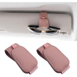 imageYuoyar 2 Packs Magnetic Sunglass Holder for Car Visor  Universal Sunglasses Clip for Different Size Eyeglasses  Convenient Interior Car Accessories GreyPink