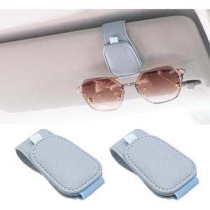 imageYuoyar 2 Packs Magnetic Sunglass Holder for Car Visor  Universal Sunglasses Clip for Different Size Eyeglasses  Convenient Interior Car Accessories GreyBlue