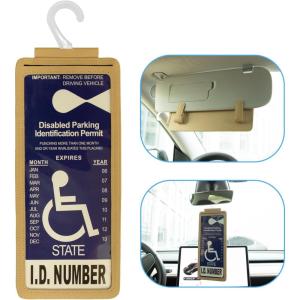 imageYuoyar Portable Handicap Placard Holder for Auto  Ultra Transparent Handicapped Placard Holder Protector Hanger Sleeve  Placard Holder for Disability Parking OffWhiteOffwhite