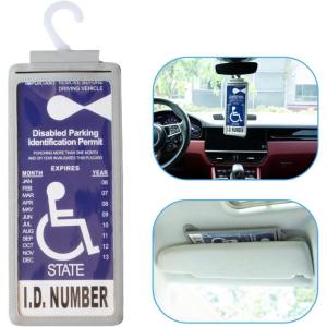 imageYuoyar Ultra Transparent Handicap Placard Holder for Auto  Durable Placard Holder for Disability Parking with Large Hanger 1Pcs Black1Pcs Grey