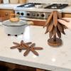 imageYuoyar Trivets Wooden TreeShaped Sapeli Wood Drink Trivets Set for Coffee Table Kitchen Table DecorWood1