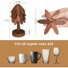 imageYuoyar Trivets Wooden TreeShaped Sapeli Wood Drink Trivets Set for Coffee Table Kitchen Table DecorWood1