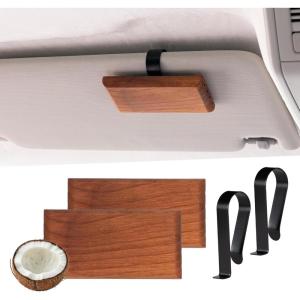 imageYuoyar Wood Car Scents Air Freshener Visor Clips Diffuser Odors Eliminator 2 Packs CoconutCoconut